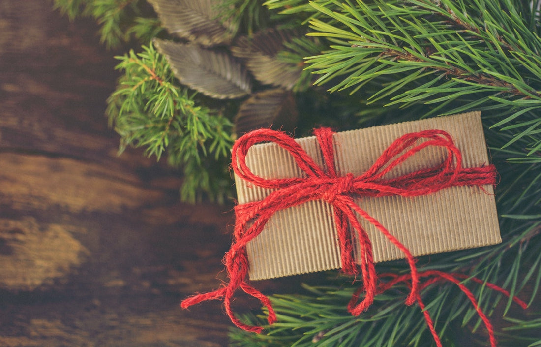 Sustainable Christmas Gift wrapped in recyclable paper
